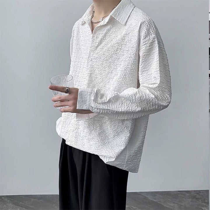 Ethan | Trendig Långärmad Kofta med Jacquarddesign för Vår och Höst Lissandra.se