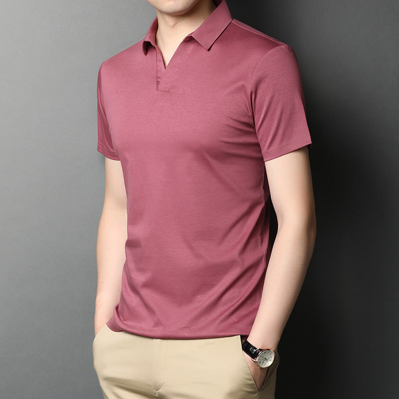 Aiden | Elegant Kortärmad T-Shirt med Slagkrage 1