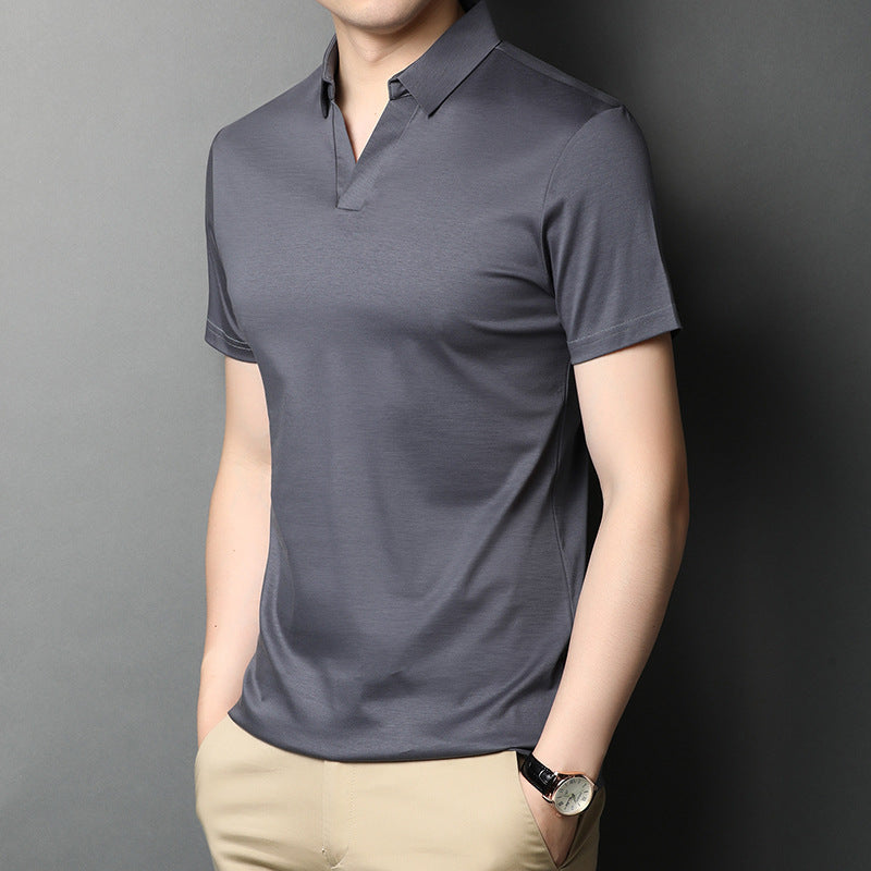 Aiden | Elegant Kortärmad T-Shirt med Slagkrage 3