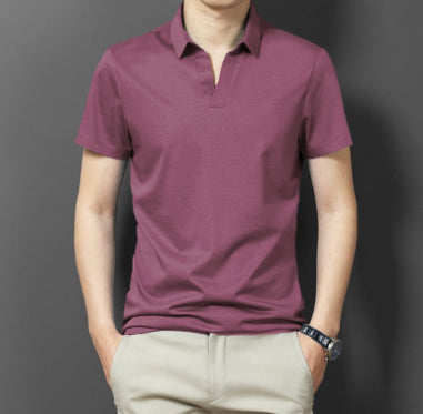 Aiden | Elegant Kortärmad T-Shirt med Slagkrage 7