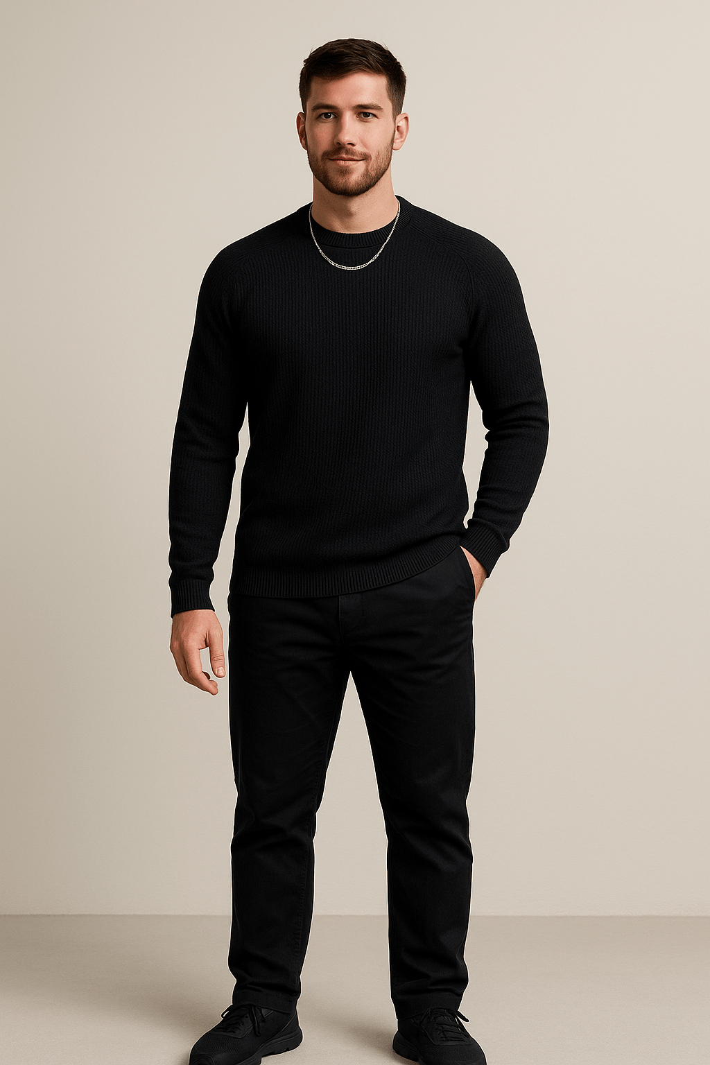 Ashford | Ribbstickad Tröja för Män med Slim Fit Design | Tidlös Stil för Komfort och Elegans 2