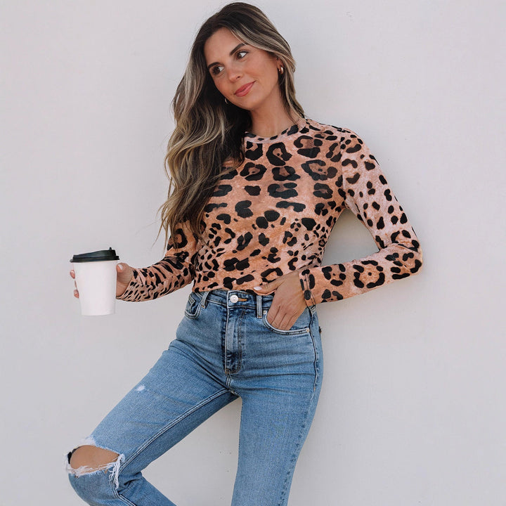 Ava | Elegant Långärmad Leopardmönstrad Tröja 1