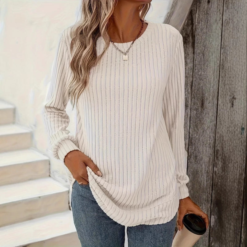 Ava | Elegant Långärmad Pullover för Vårens Garderob 0