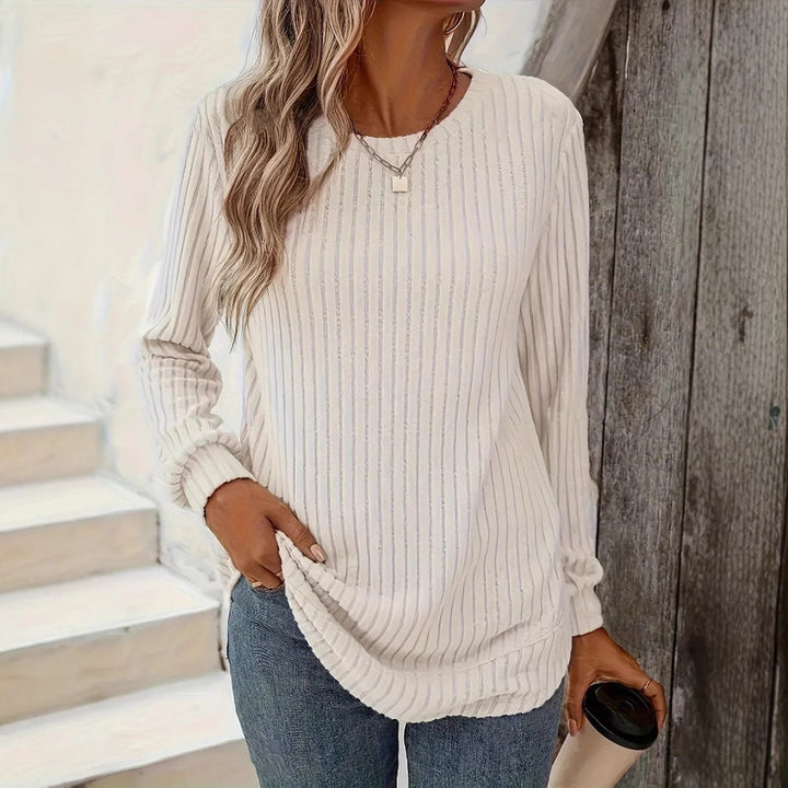 Ava | Elegant Långärmad Pullover för Vårens Garderob 0