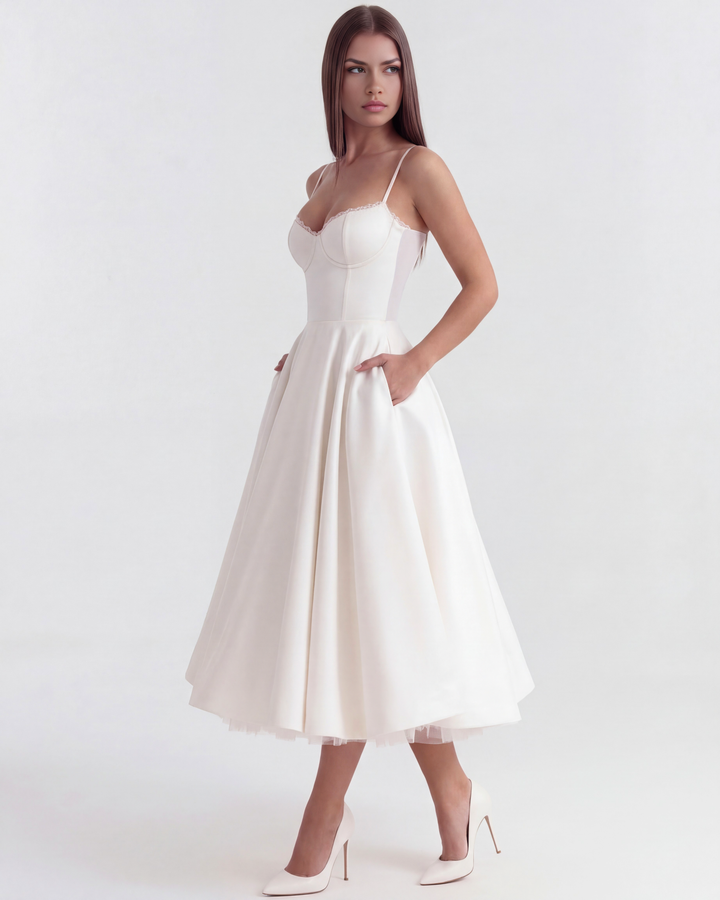 Ava | Elegant Midiklänning med Satinkänsla 2