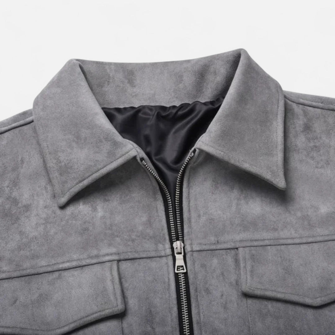 Avslappnad Herrjacka | Dragkedja och Utility Pocket Design för Vardagsbruk 4