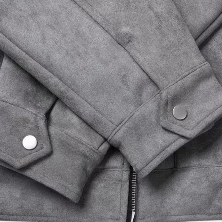Avslappnad Herrjacka | Dragkedja och Utility Pocket Design för Vardagsbruk 6