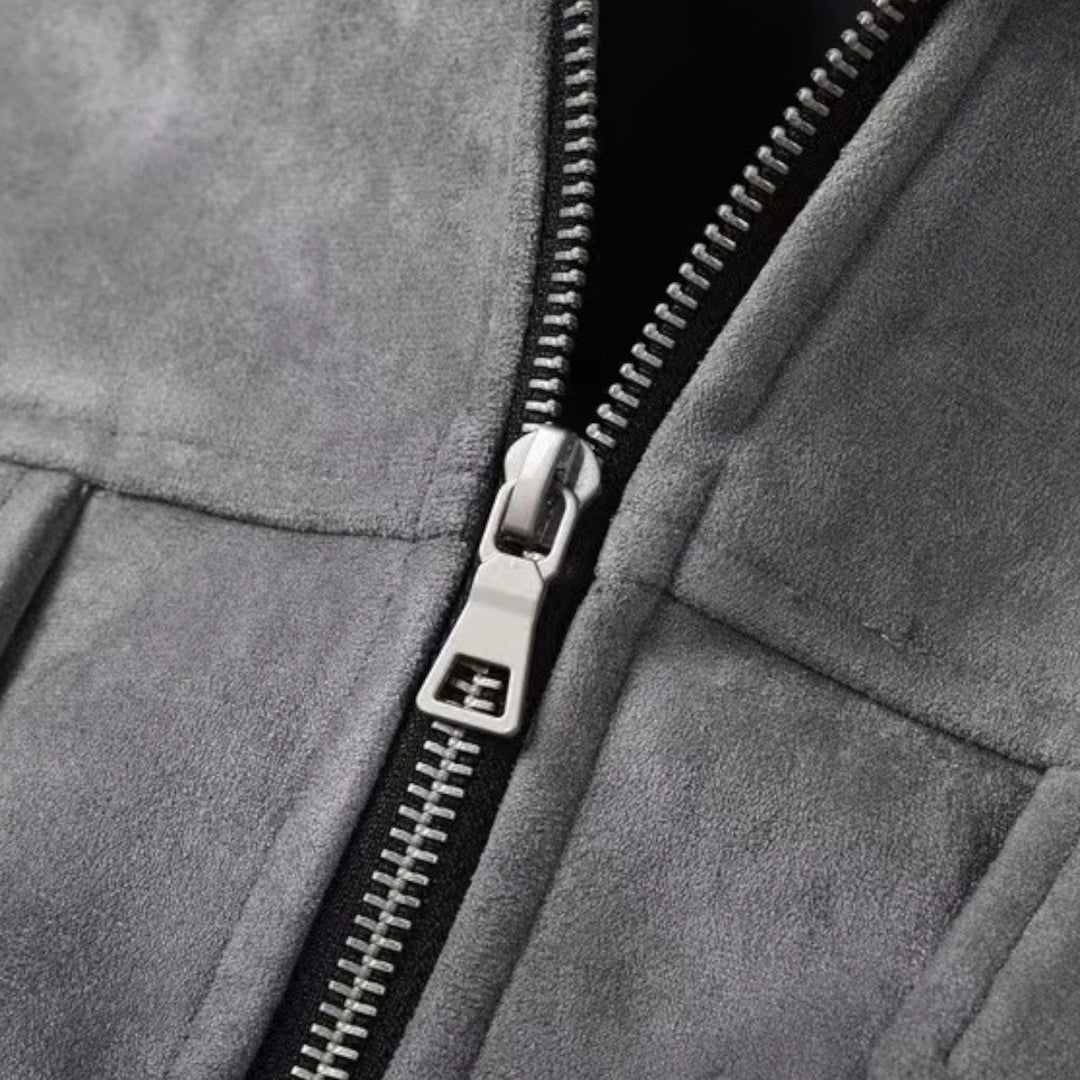 Avslappnad Herrjacka | Dragkedja och Utility Pocket Design för Vardagsbruk 8