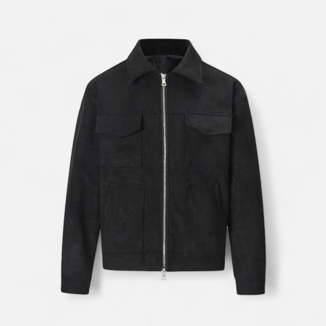 Avslappnad Herrjacka | Dragkedja och Utility Pocket Design för Vardagsbruk 9