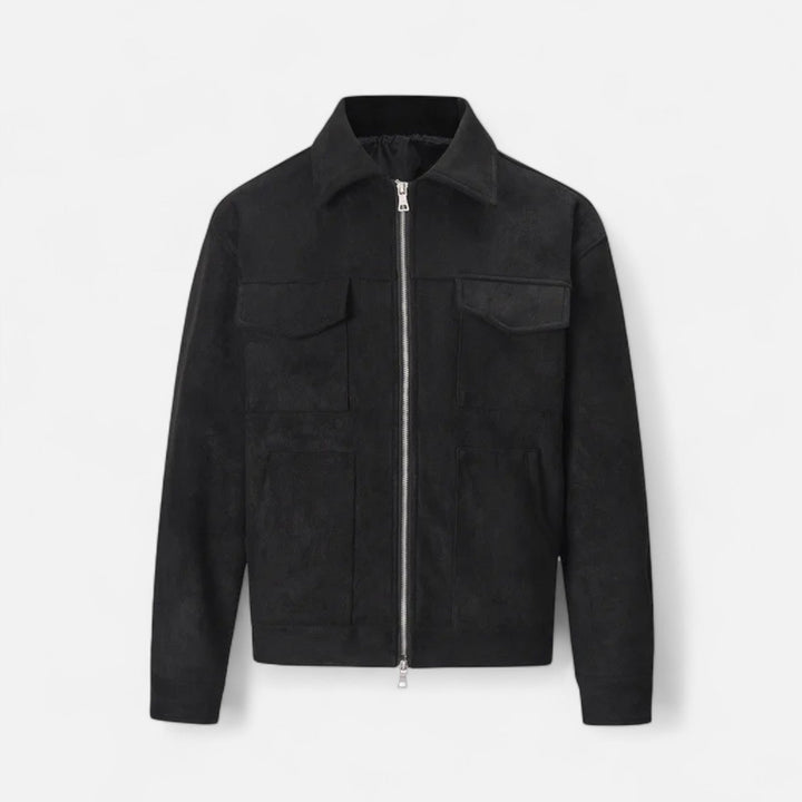 Avslappnad Herrjacka | Dragkedja och Utility Pocket Design för Vardagsbruk 9