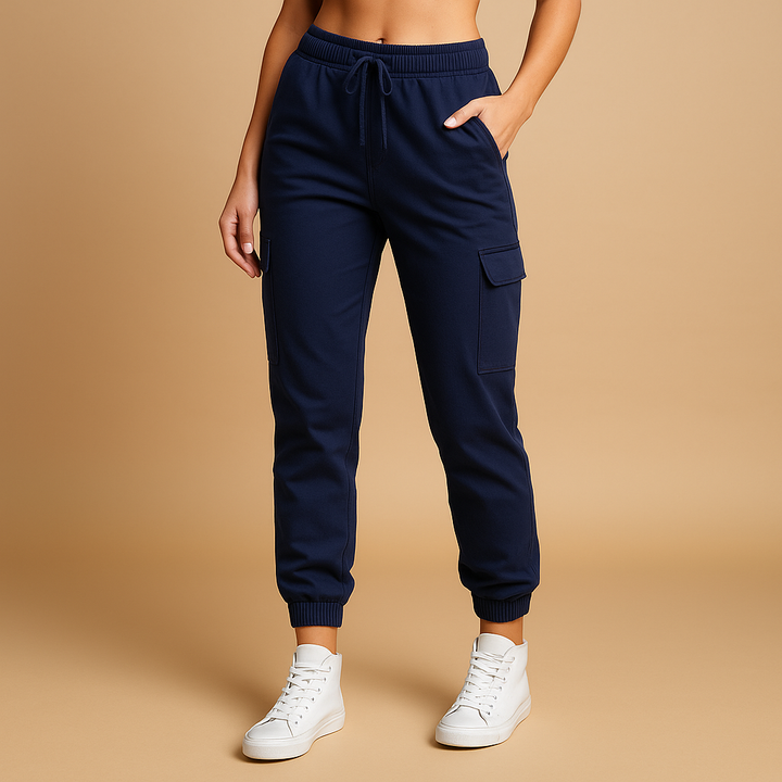 Cargobyxor Dam | Slim Hög Midja med Funktionella Fickor | Smickrande Design för Komfort och Stil 6
