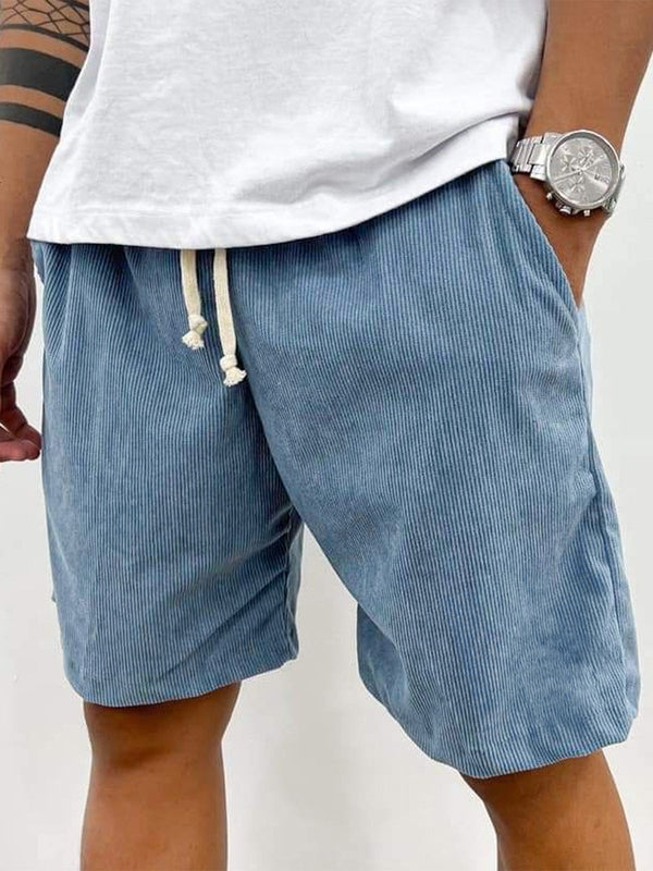 Casual Vårstil | Stretchshorts för Män med Mjuk Ribbad Textur | Avslappnad Passform för Komfortabla Dagar 0