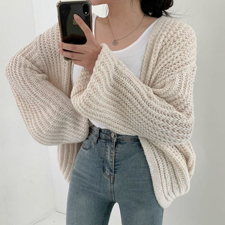 Chunky Knit Cardigan | Oversize Sweater with Balloon Sleeves | Stylish and Comfortable for Autumn and Winter 3
