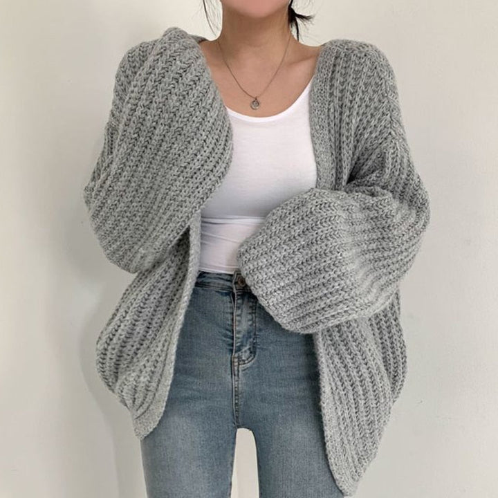 Chunky Knit Cardigan | Oversize Sweater with Balloon Sleeves | Stylish and Comfortable for Autumn and Winter 4