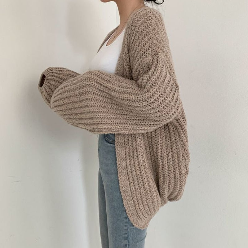 Chunky Knit Cardigan | Oversize Sweater with Balloon Sleeves | Stylish and Comfortable for Autumn and Winter 5