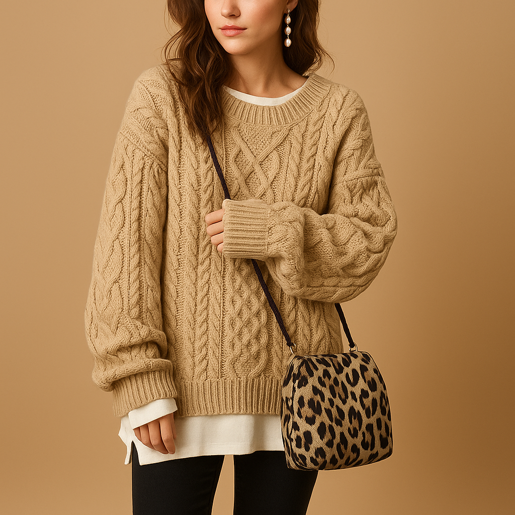 Chunky Knit | Oversized Stickad Tröja för Kvinnor med Rund Hals | Bekväm och Stilig för Vardagsbruk 4