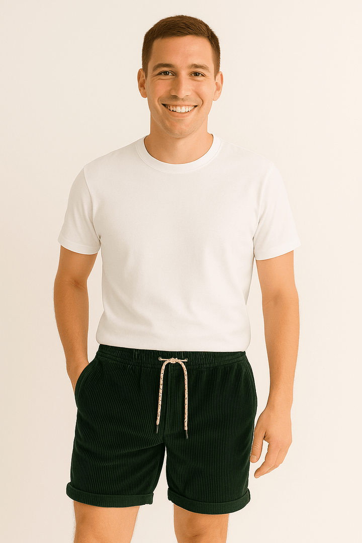 Cordshorts för Män | Lätt Passform i Mjukt Cord-Tyg | Perfekta för Varmt Väder och Avkopplande Dagar 2
