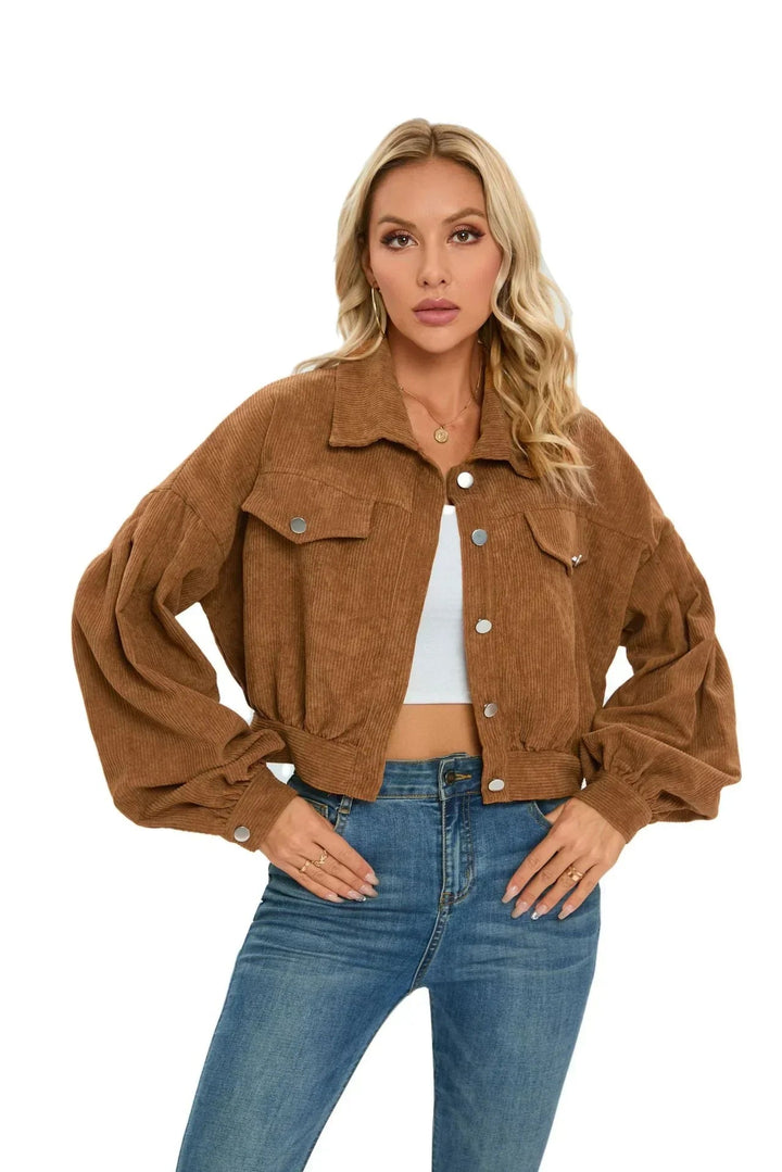 Cropped Jeansjacka Dam | Svart Jeansjacka med Ballongärmar | Modern Casual Look för Vardagsstil 6