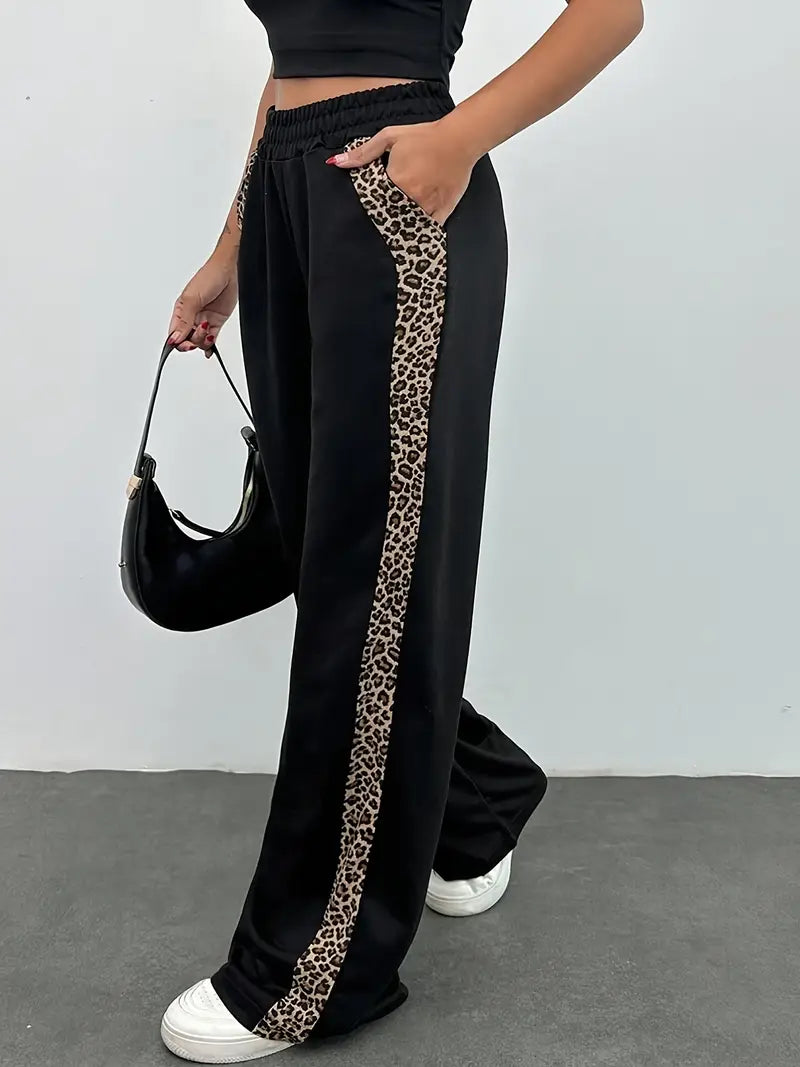 Dynamisk Leopard | Joggingbyxor Dam med Elastisk Midja | Bekväm Design för Aktiv Livsstil 2