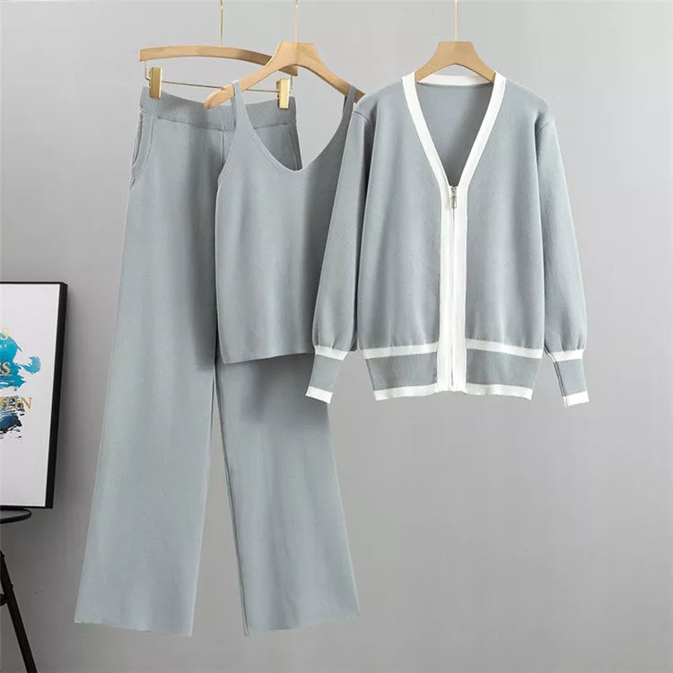 Elegant 3-delat Set för Kvinnor med Mjukt Tyg och Chic Design | Komfortabel och Avslappnad Passform 0
