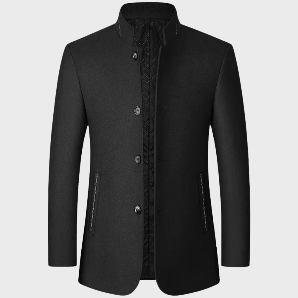 Elegant Affärsrock för Män med Stativkrage och Sidofickor | Mångsidig Design för Kontor och Fritid 1