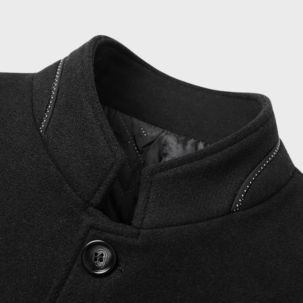 Elegant Affärsrock för Män med Stativkrage och Sidofickor | Mångsidig Design för Kontor och Fritid 5