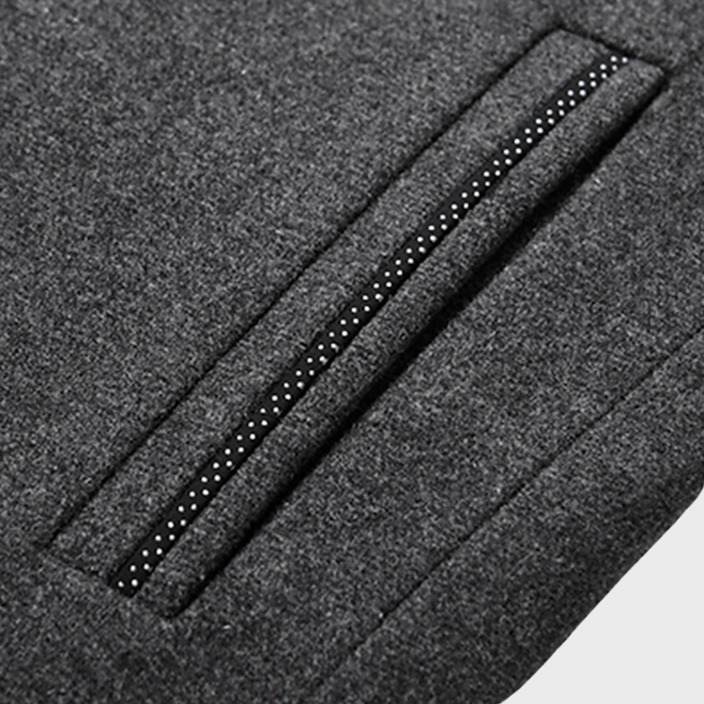 Elegant Affärsrock för Män med Stativkrage och Sidofickor | Mångsidig Design för Kontor och Fritid 6
