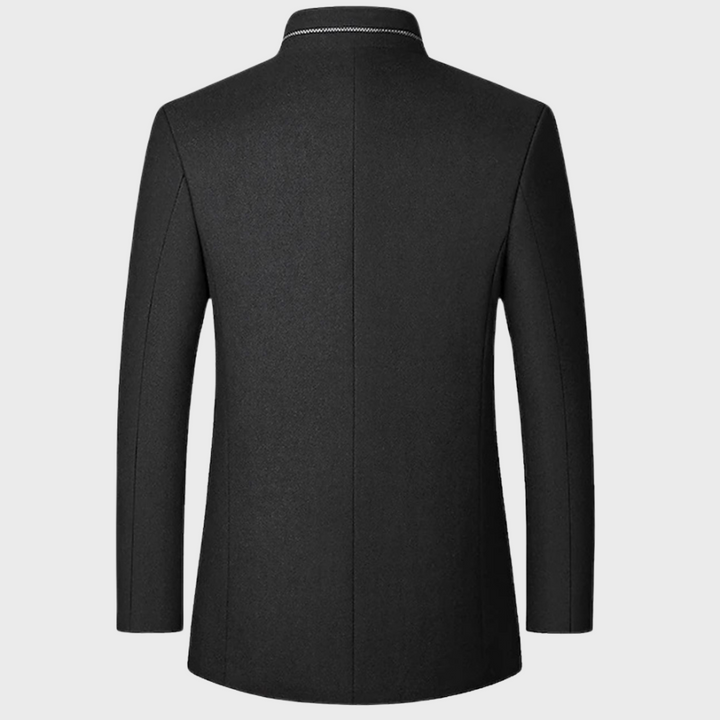 Elegant Affärsrock för Män med Stativkrage och Sidofickor | Mångsidig Design för Kontor och Fritid 7