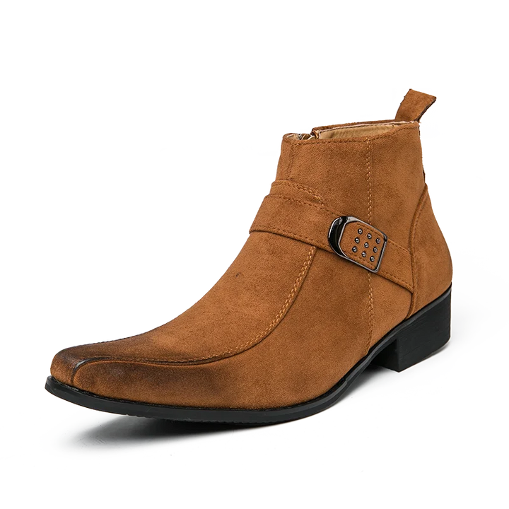 Elegant Ankelstövlar för Män med Spetsig Tå &amp; Dekorativt Spänne | Perfekta för Business-Casual Stil 2