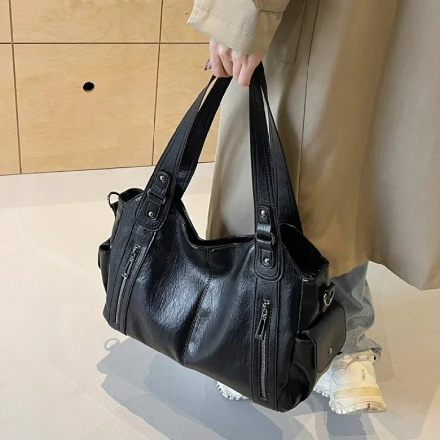 Elegant Axelväska Dam | Zip Top Design med Avtagbar Crossbody-rem | Praktisk Vardagshandväska för Mångsidig Användning 0