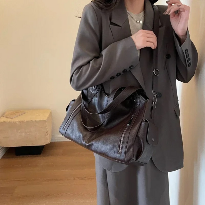 Elegant Axelväska Dam | Zip Top Design med Avtagbar Crossbody-rem | Praktisk Vardagshandväska för Mångsidig Användning 2