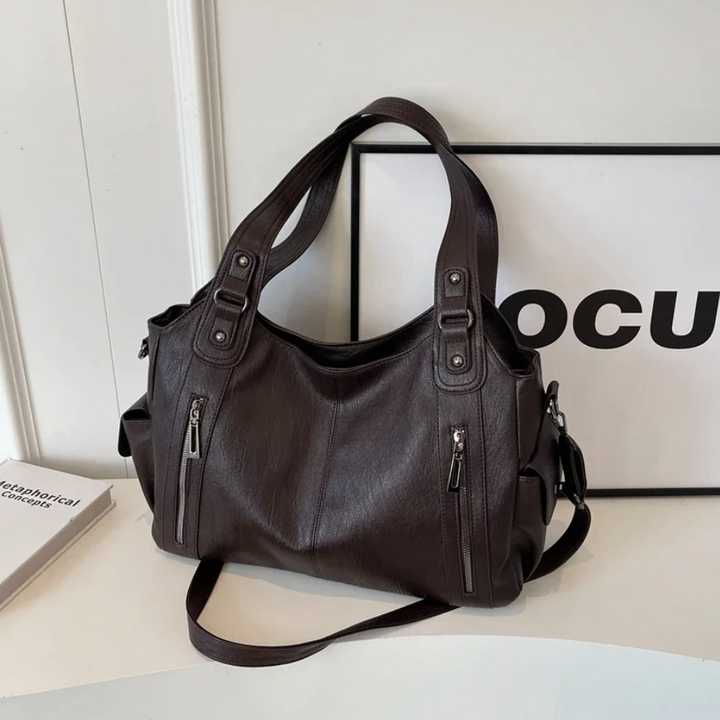 Elegant Axelväska Dam | Zip Top Design med Avtagbar Crossbody-rem | Praktisk Vardagshandväska för Mångsidig Användning 3