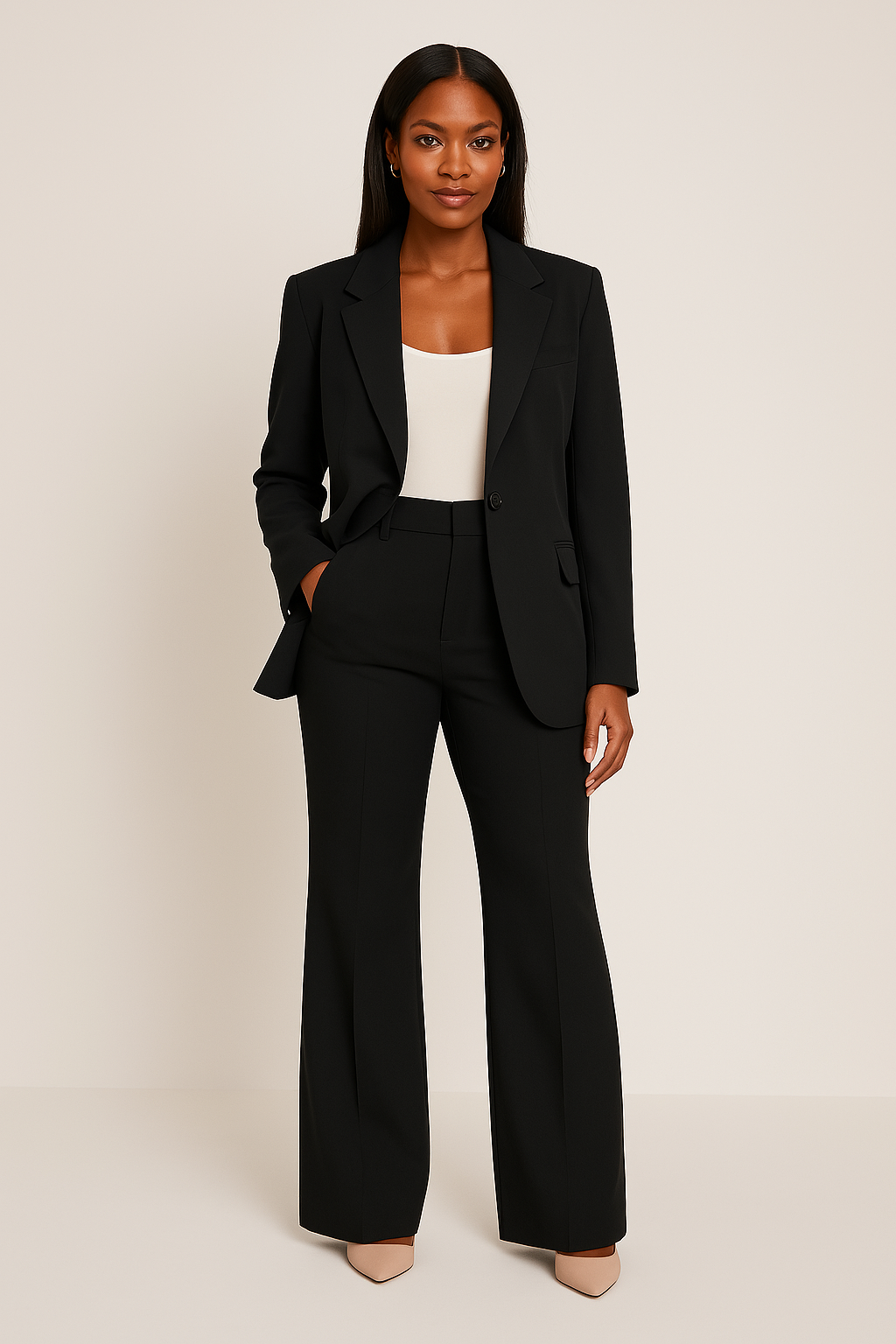 Elegant Byxdress | Skräddarsydd Kavaj och Byxor för Professionell Stil | Högkvalitativt Tyg för Allt-i-Ett Look 0
