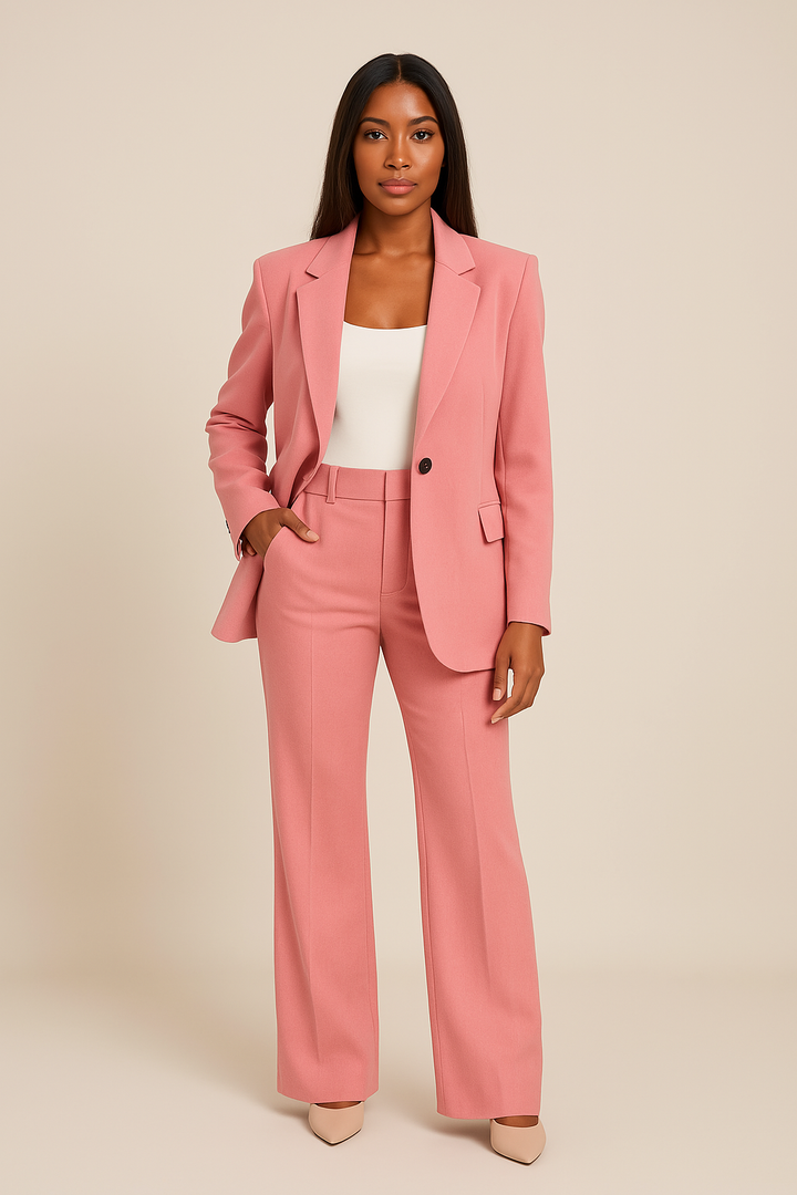 Elegant Byxdress | Skräddarsydd Kavaj och Byxor för Professionell Stil | Högkvalitativt Tyg för Allt-i-Ett Look 1