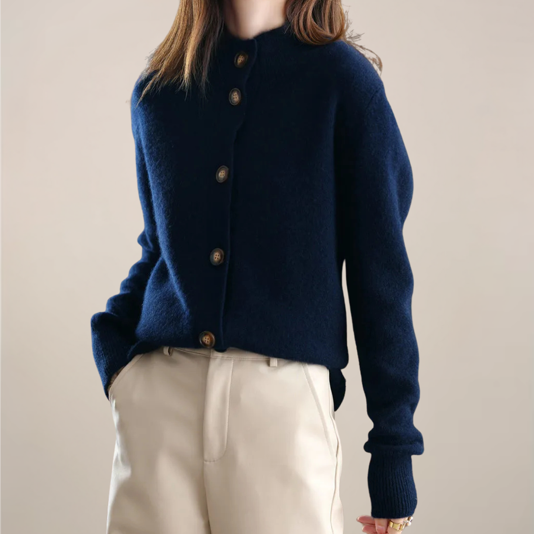 Elegant Cardigan | Dam Tröja med Mjuk Krage och Knapp Fram | Perfekt för Vardagsbruk 3