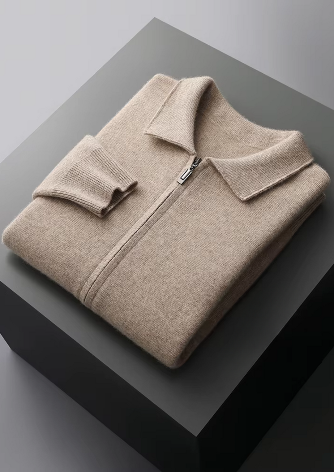 Elegant Cardigan med Dragkedja och Krage för Män | Mångsidig All-Säsongsplagg 0