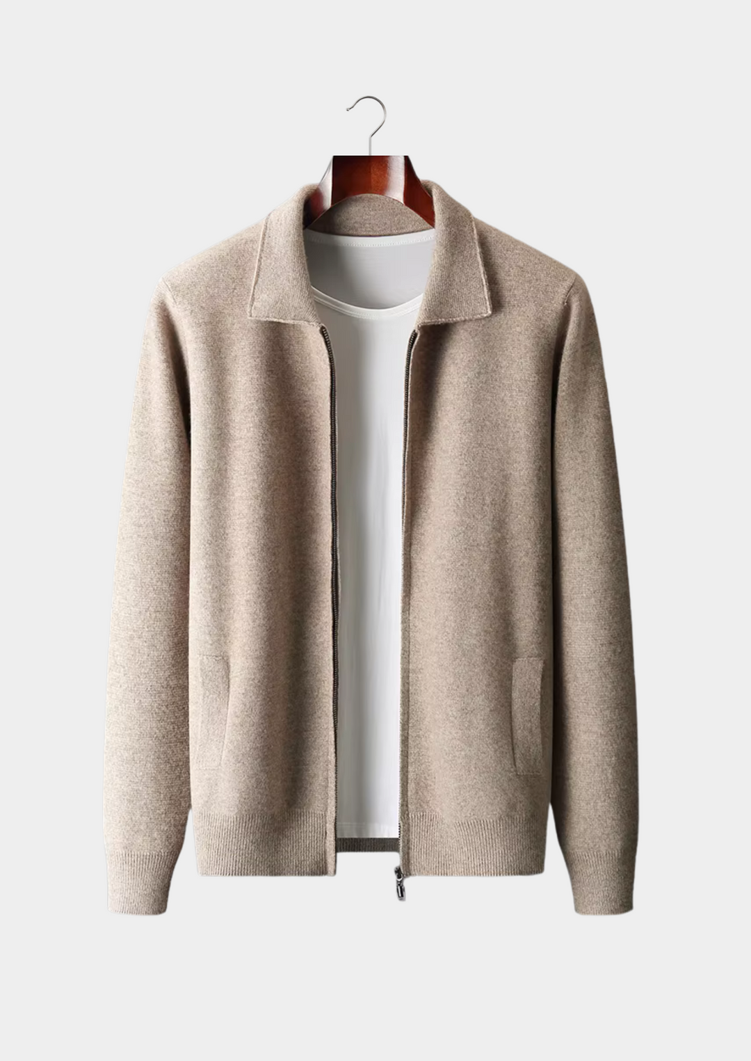 Elegant Cardigan med Dragkedja och Krage för Män | Mångsidig All-Säsongsplagg 1