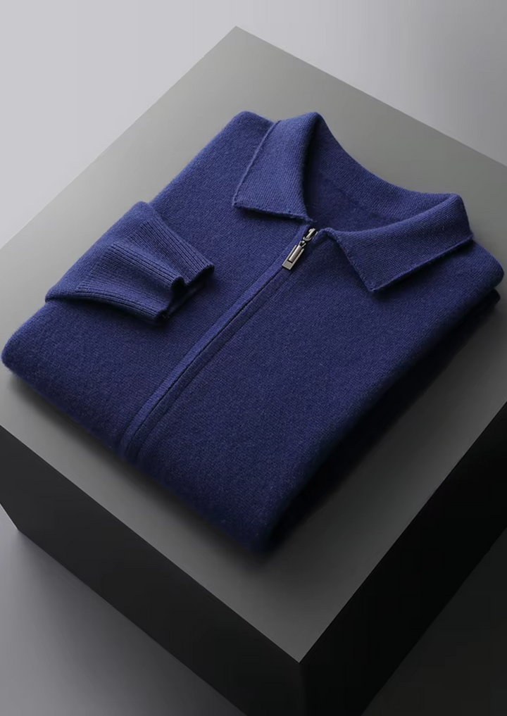 Elegant Cardigan med Dragkedja och Krage för Män | Mångsidig All-Säsongsplagg 9