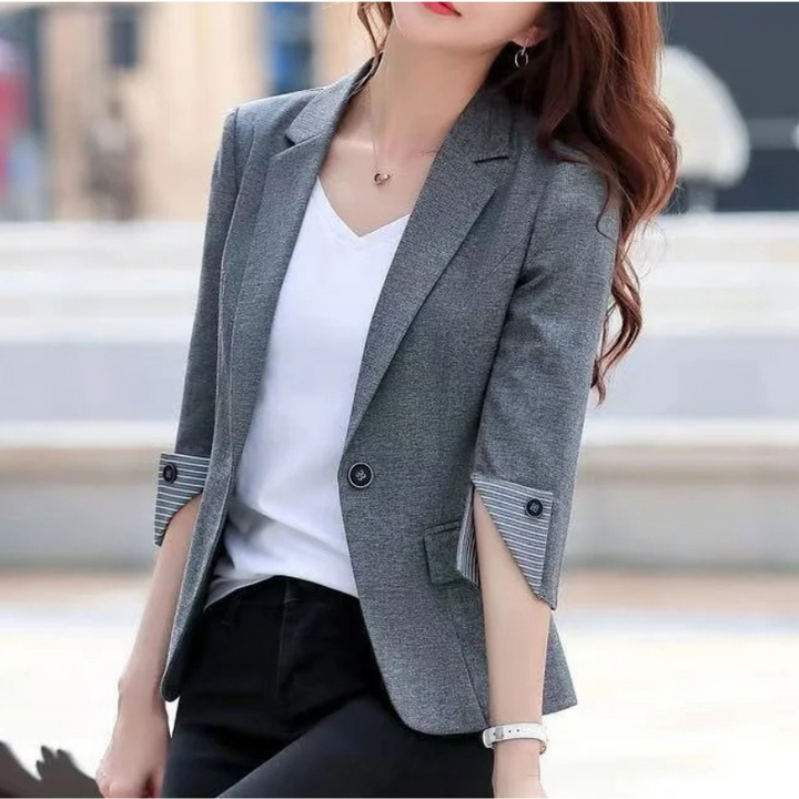 Elegant Damblazer | Slim Fit Kavaj med Randigt Foder för Modern Stil 6