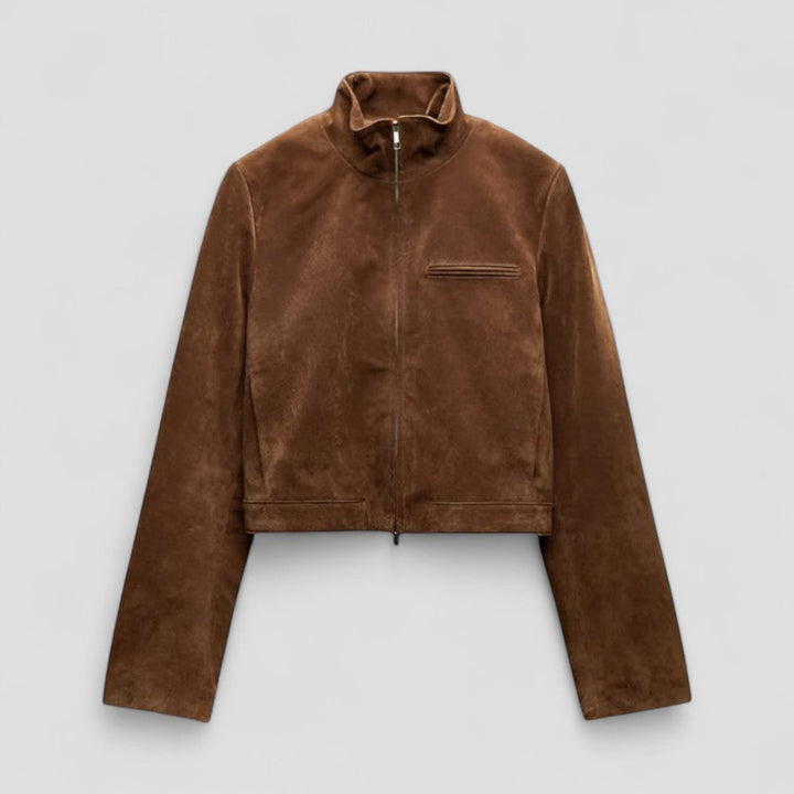 Elegant Damjacka | Tidlös Mockastil med Hög Krage | Mångsidig Design för Vår och Höst 0