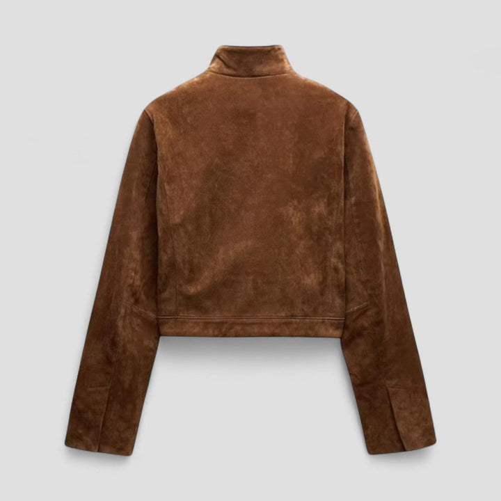 Elegant Damjacka | Tidlös Mockastil med Hög Krage | Mångsidig Design för Vår och Höst 2