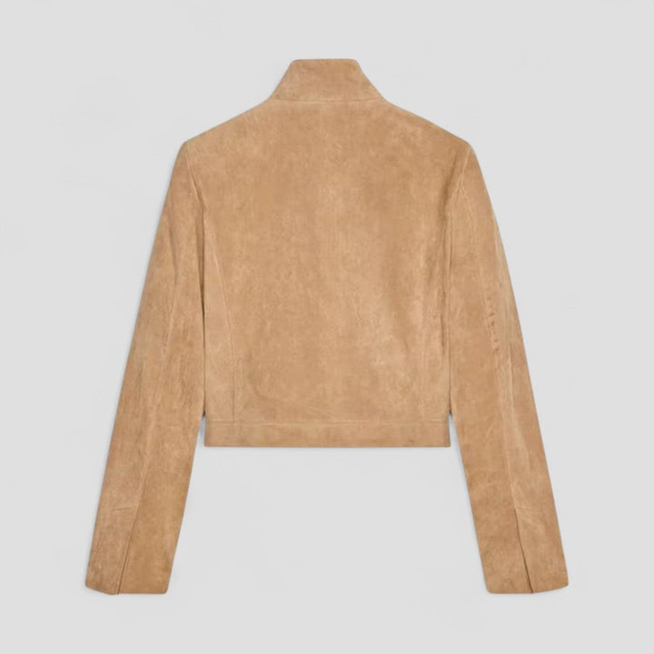 Elegant Damjacka | Tidlös Mockastil med Hög Krage | Mångsidig Design för Vår och Höst 6