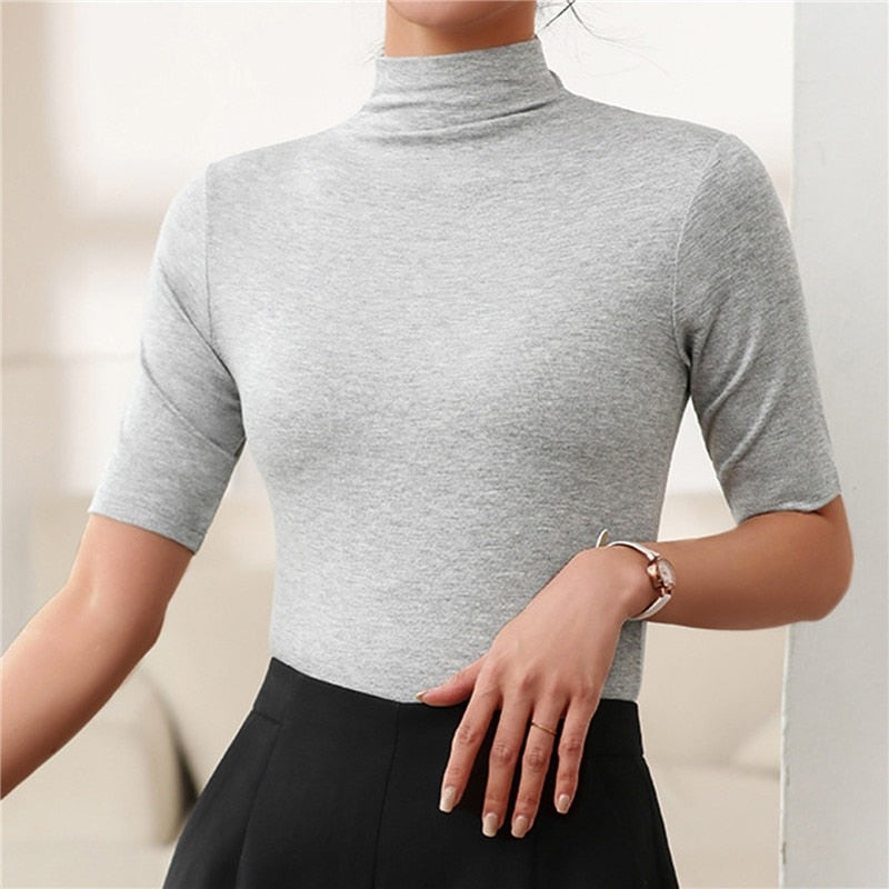 Elegant Damtopp med Turtleneck i Mjuk Stickning för Bekväm Stil 2