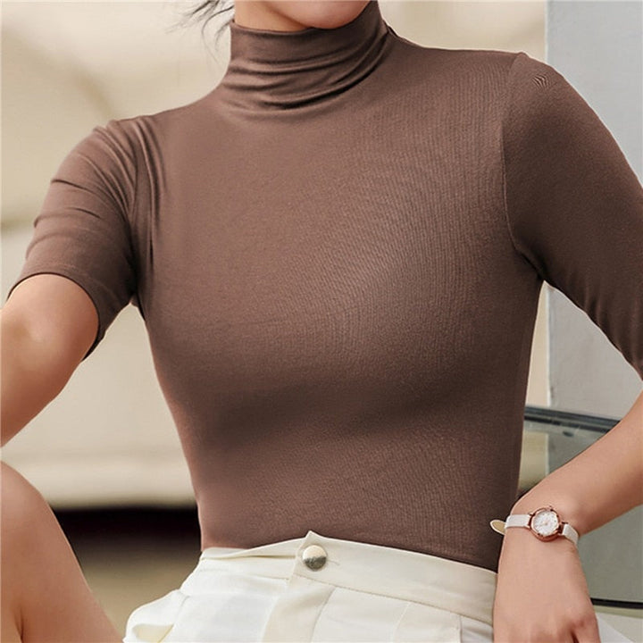 Elegant Damtopp med Turtleneck i Mjuk Stickning för Bekväm Stil 3