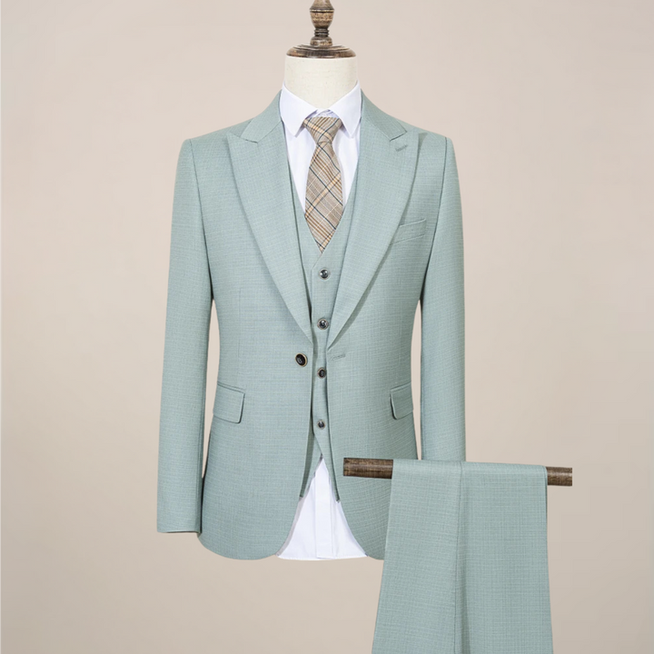 Elegant Grön Kostym Herr | Tredelad Slim Fit Design för Formella Evenemang 0