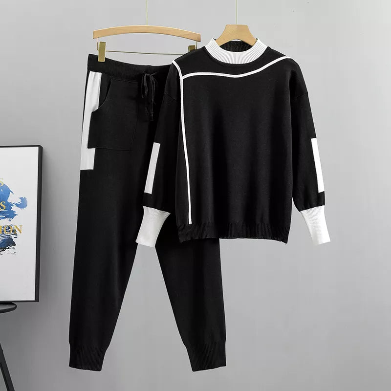 Elegant Hemset för Kvinnor | Högkragad Tröja med Dragsko Byxor | Mjuk och Bekväm Design för Avkoppling 3