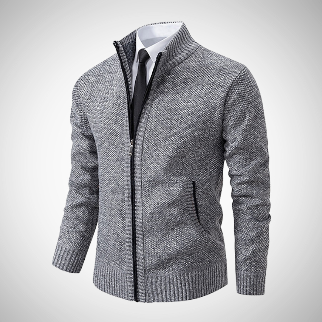 Elegant Herr Tröja med Dragkedja | Modern Stickad Tröja för Komfort och Stil 2