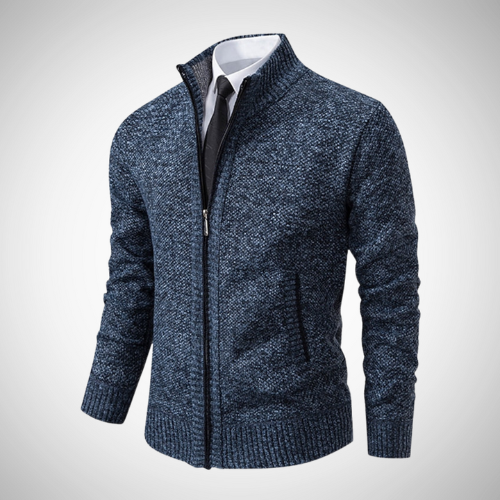 Elegant Herr Tröja med Dragkedja | Modern Stickad Tröja för Komfort och Stil 3