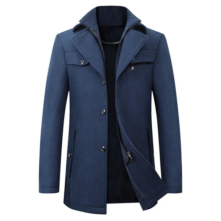 Elegant Herrkappa med Dubbelstängning & Skräddarsydd Lapel | Mångsidig Design för Kalla Dagar 2