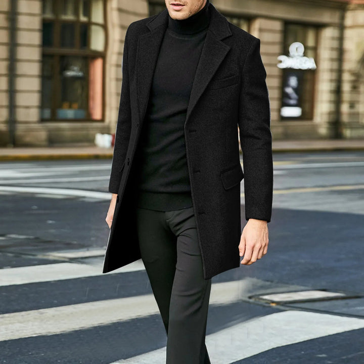 Elegant Herrkappa med Slag och Knäppning för Värme och Stil 2